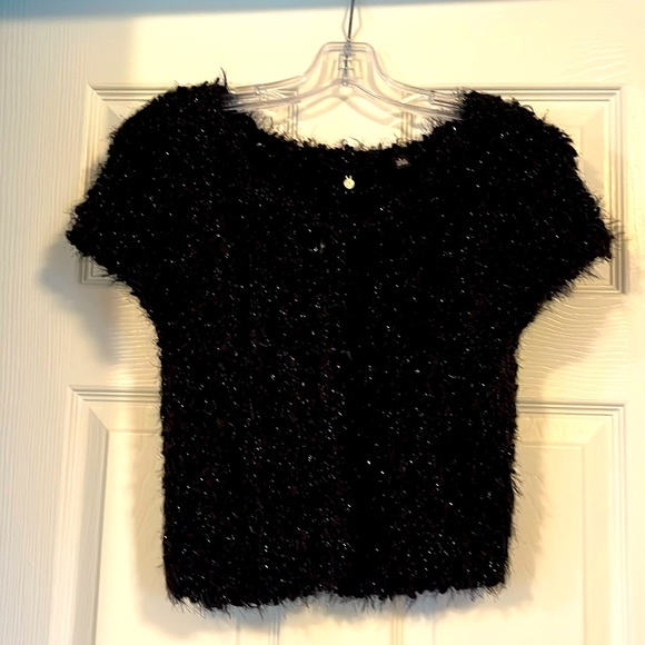 Anthropology Black shimmer shrug cardigan - Picture 1 of 3